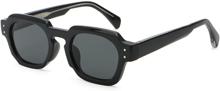 

черные квадратные солнцезащитные очки в стиле ретро для женщин, ацетатные, коричневые, серые, мужские солнцезащитные очки с защитой от УФ-излучения UV400, аксессуары для мужчин WNCKSQ, Black