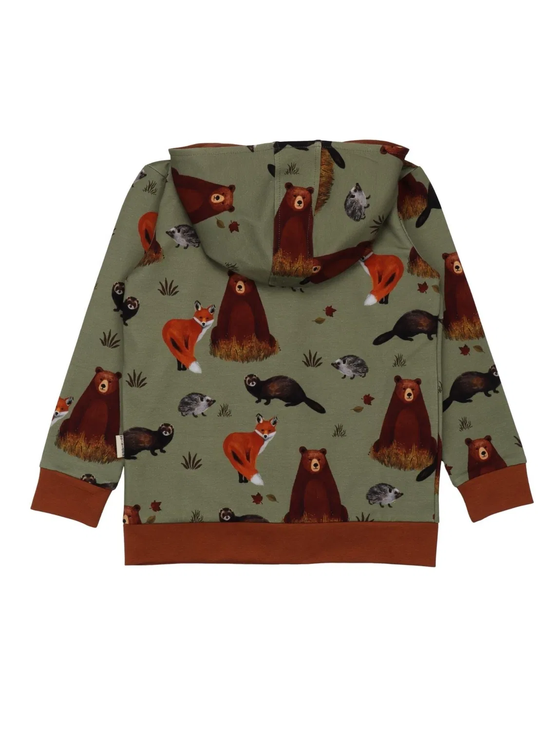 Толстовка на молнии Walkiddy Autumnland Sweat Jacket зеленого цвета — фото 3