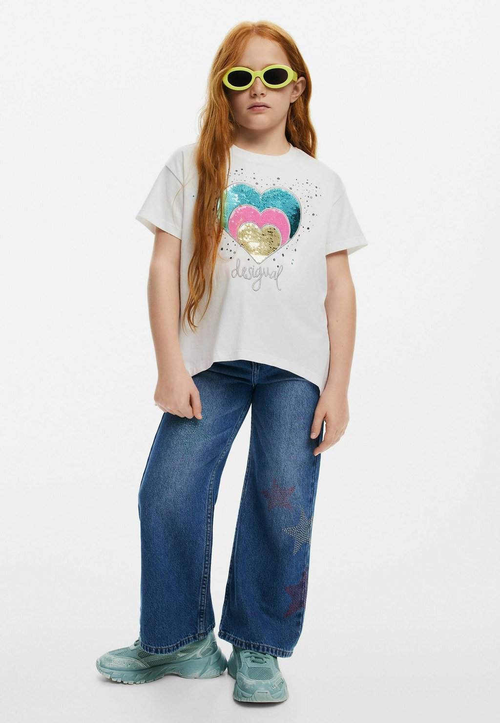 

Футболка с принтом HEART STRASS Desigual, белый