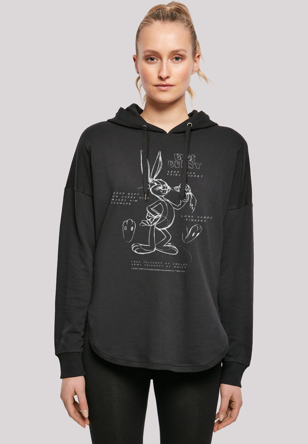 

Толстовка LOONEY TUNES BUGS BUNNY DRAWING INSTRUCTION - Hoodie F4NT4STIC, черный