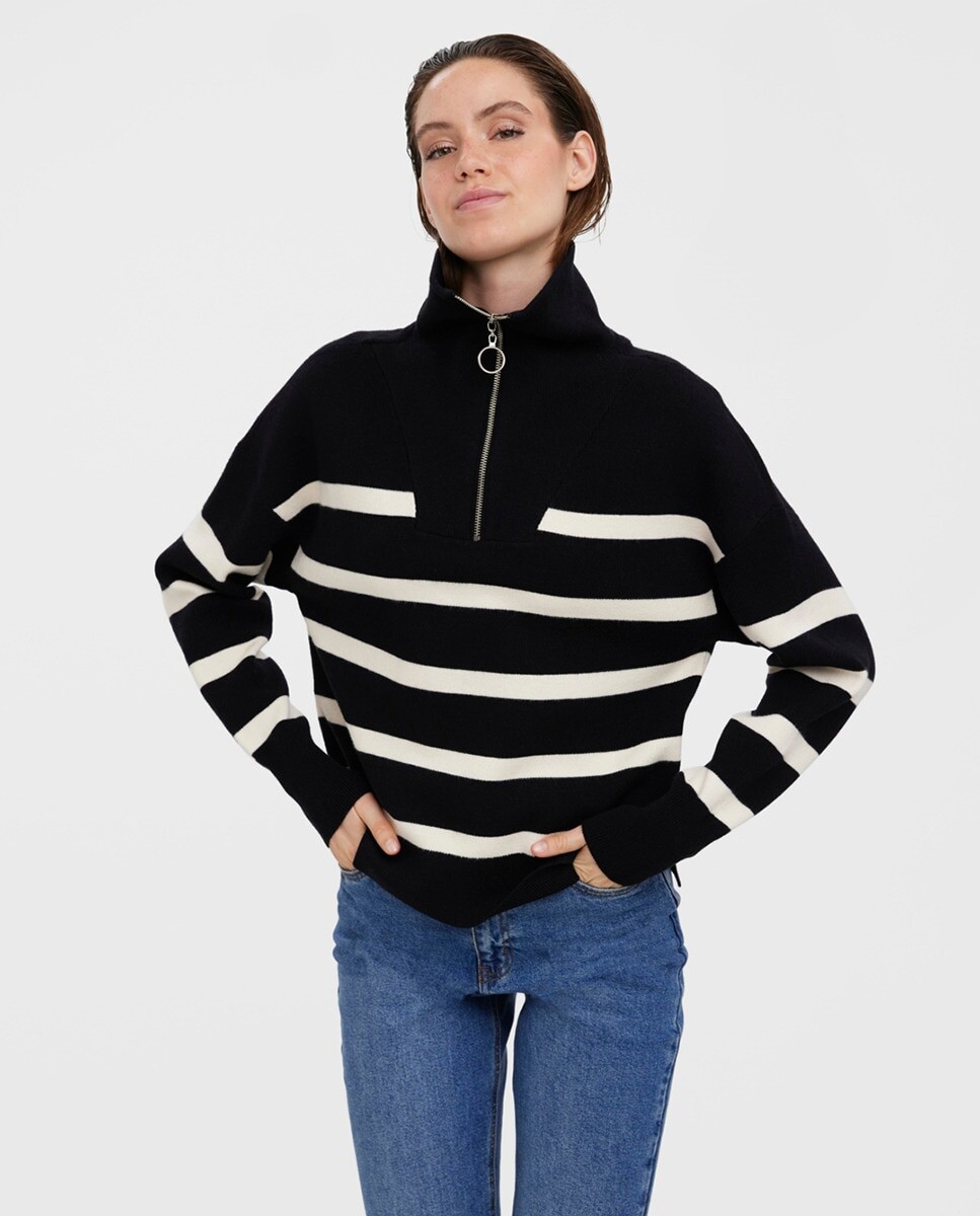 

Женский свитер на молнии с длинными рукавами Vero Moda, черный