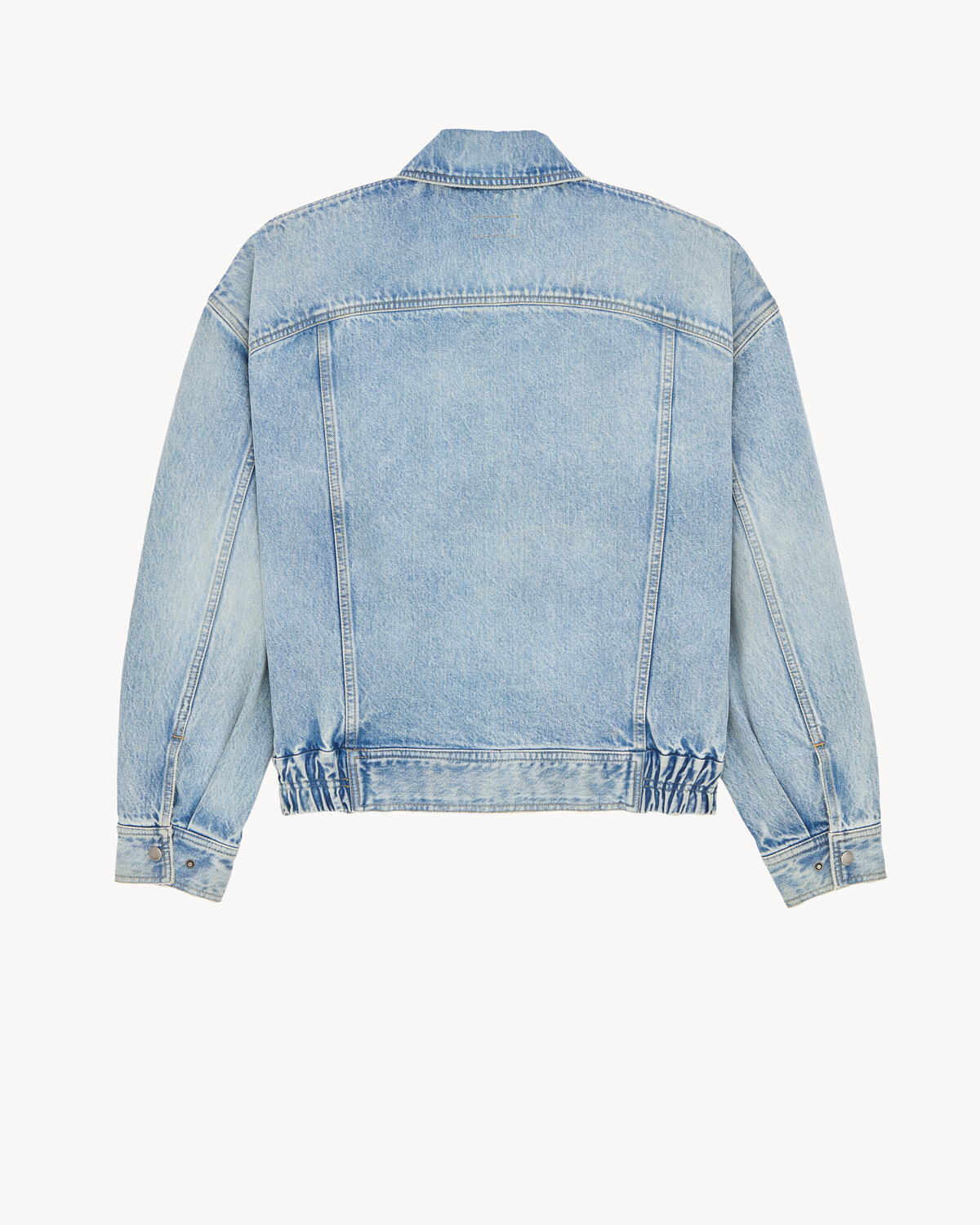 Оверсайз джинсовая куртка из денима оттенка south blue SAINT LAURENT, синий — фото 2