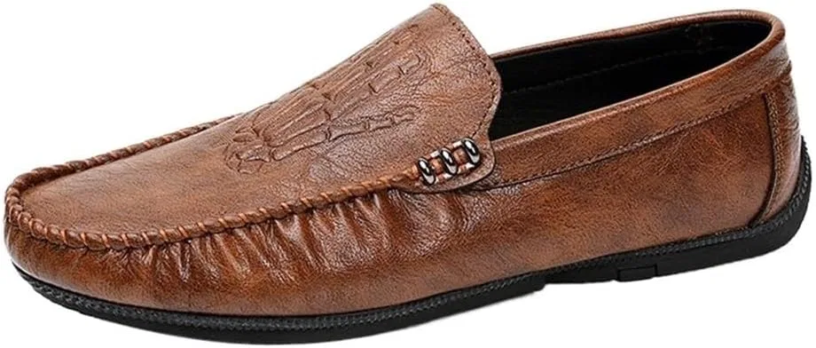 Лоферы кожаные Mens PU Loafers Brown DHFIRUFSHLO