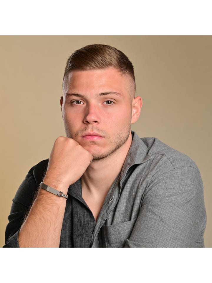 

Adeliás Браслет унисекс - браслет из нержавеющей стали в виде цепочки, 23 см, серебристый