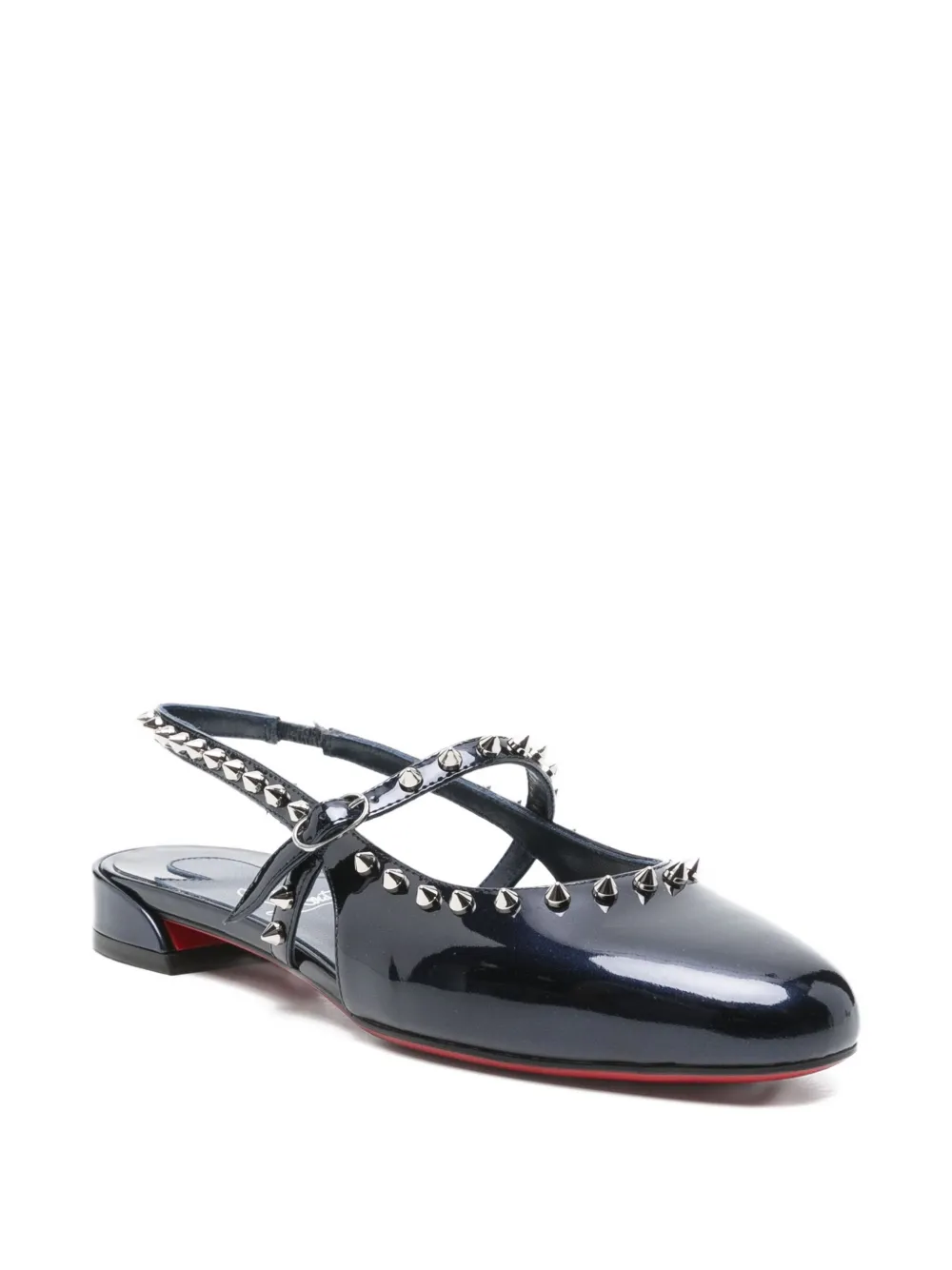 Босоножки на каблуке Sweet Janispikes с заклепками Christian Louboutin, синий — фото 2