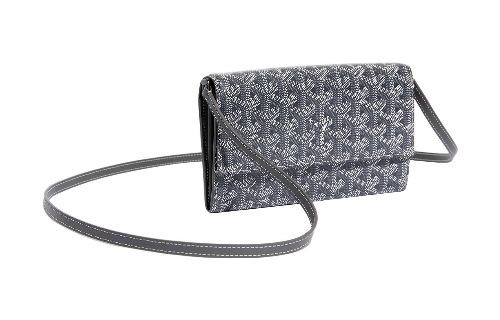 

GOYARD Варенн холщовая с кожаной отделкой женская сумка через плечо серая