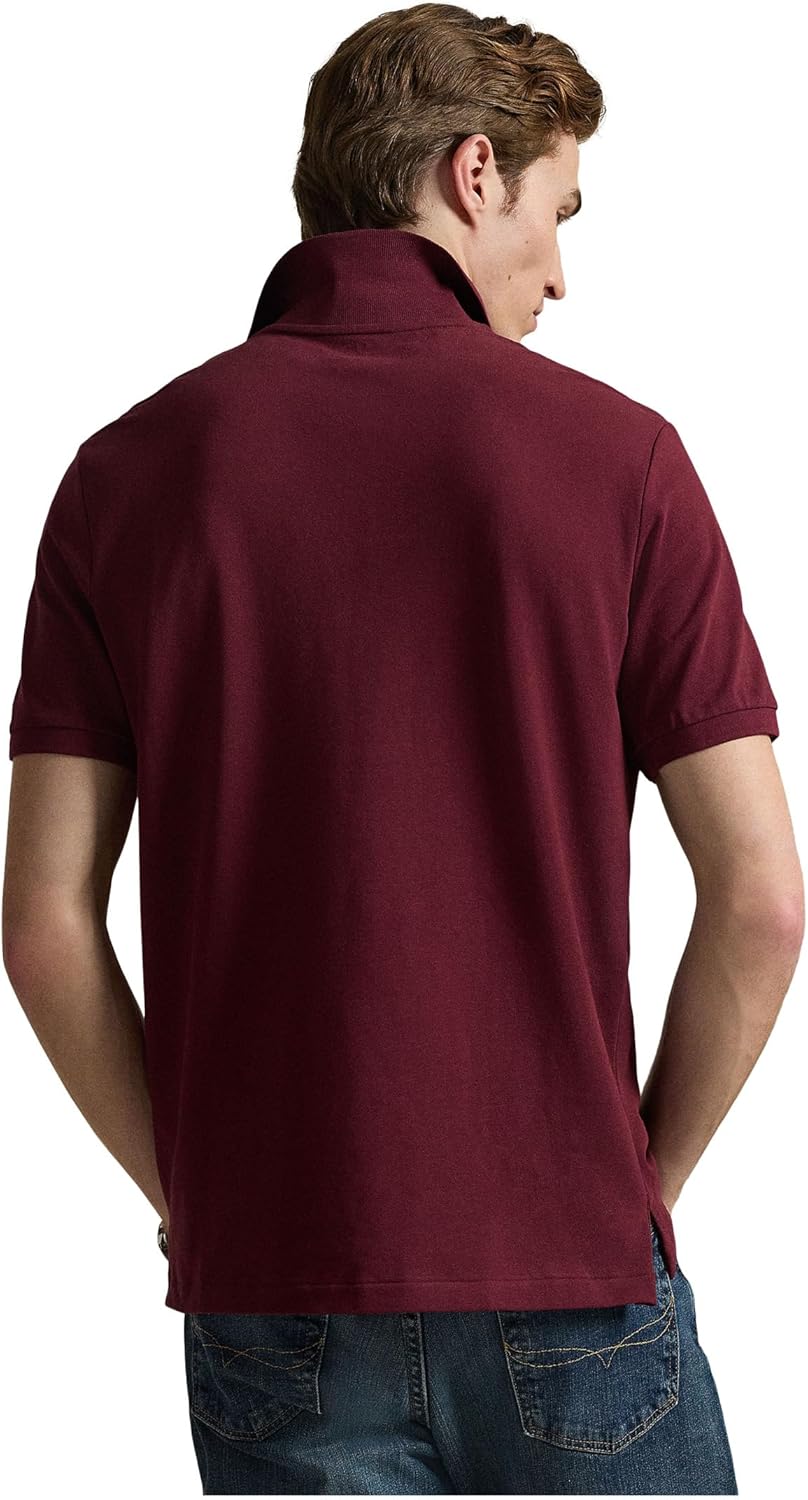 POLO RALPH LAUREN Мужская классическая футболка-поло Stretch Mesh, Classic Wine 1 — фото 3