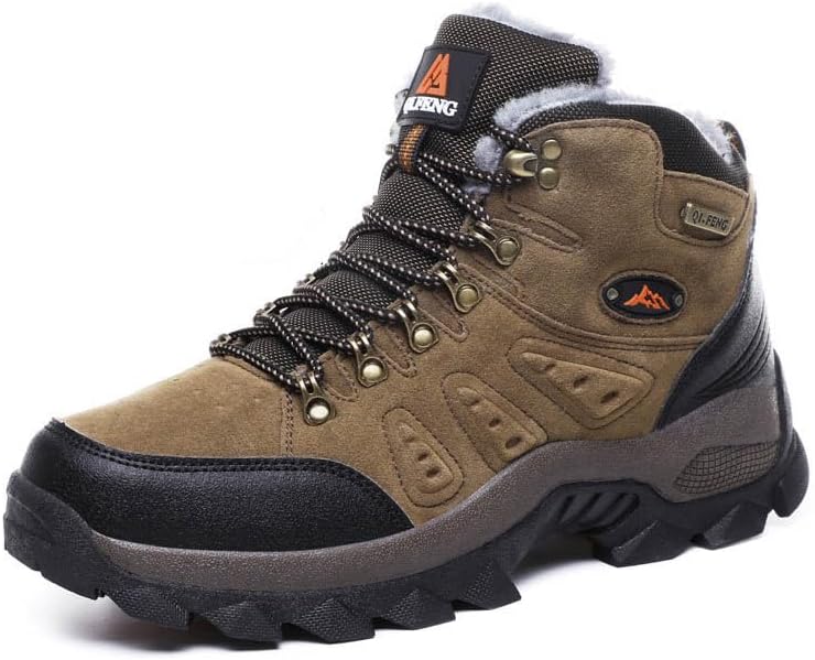 

Мужские походные ботинки с утеплителем, зимние теплые ботинки с подкладкой, противоскользящие обувь Generic, коричневый