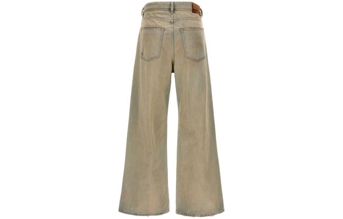 1996 d сир низкая посадка широкие брюки distressed джинсы DIESEL, бежевый — фото 3