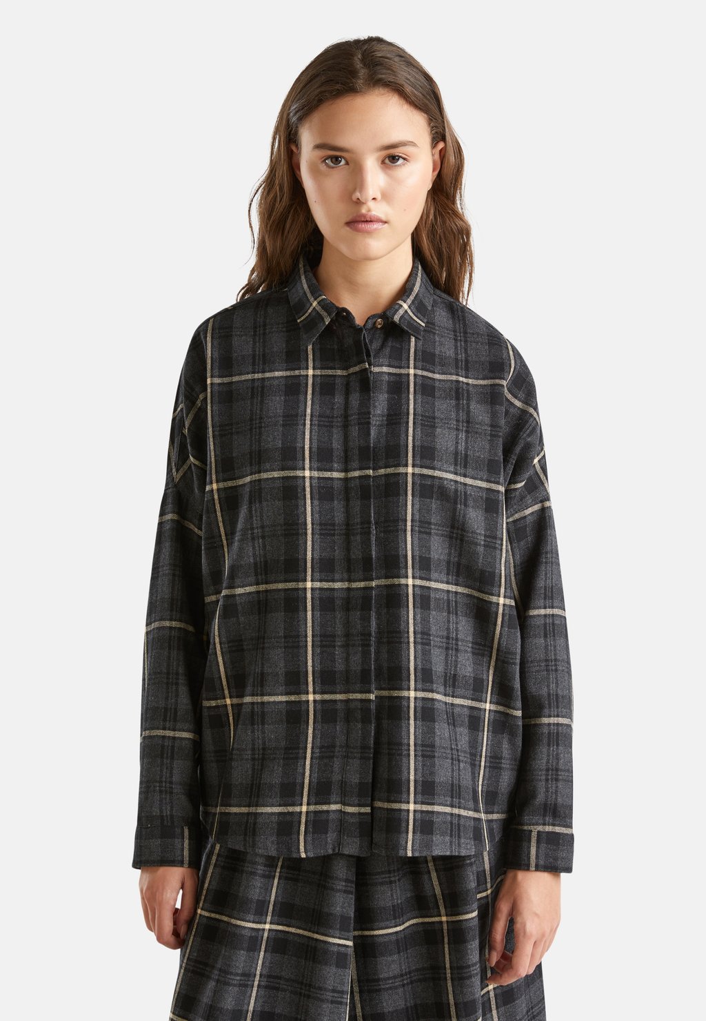 

Блузка на пуговицах TARTAN CHECK United Colors of Benetton, серый