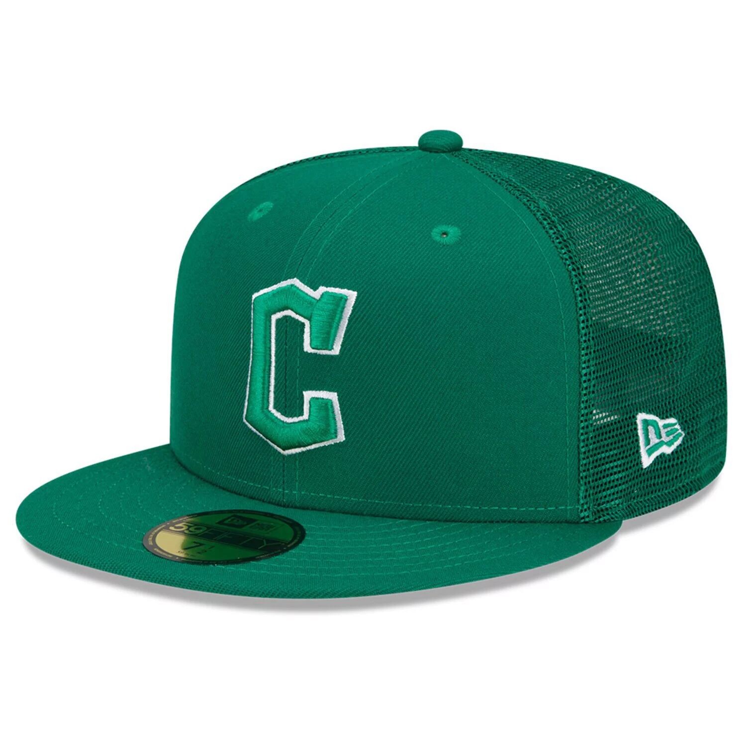 

Мужская бейсболка New Era Green Cleveland Guardians 2022 ко Дню Святого Патрика на поле 59FIFTY