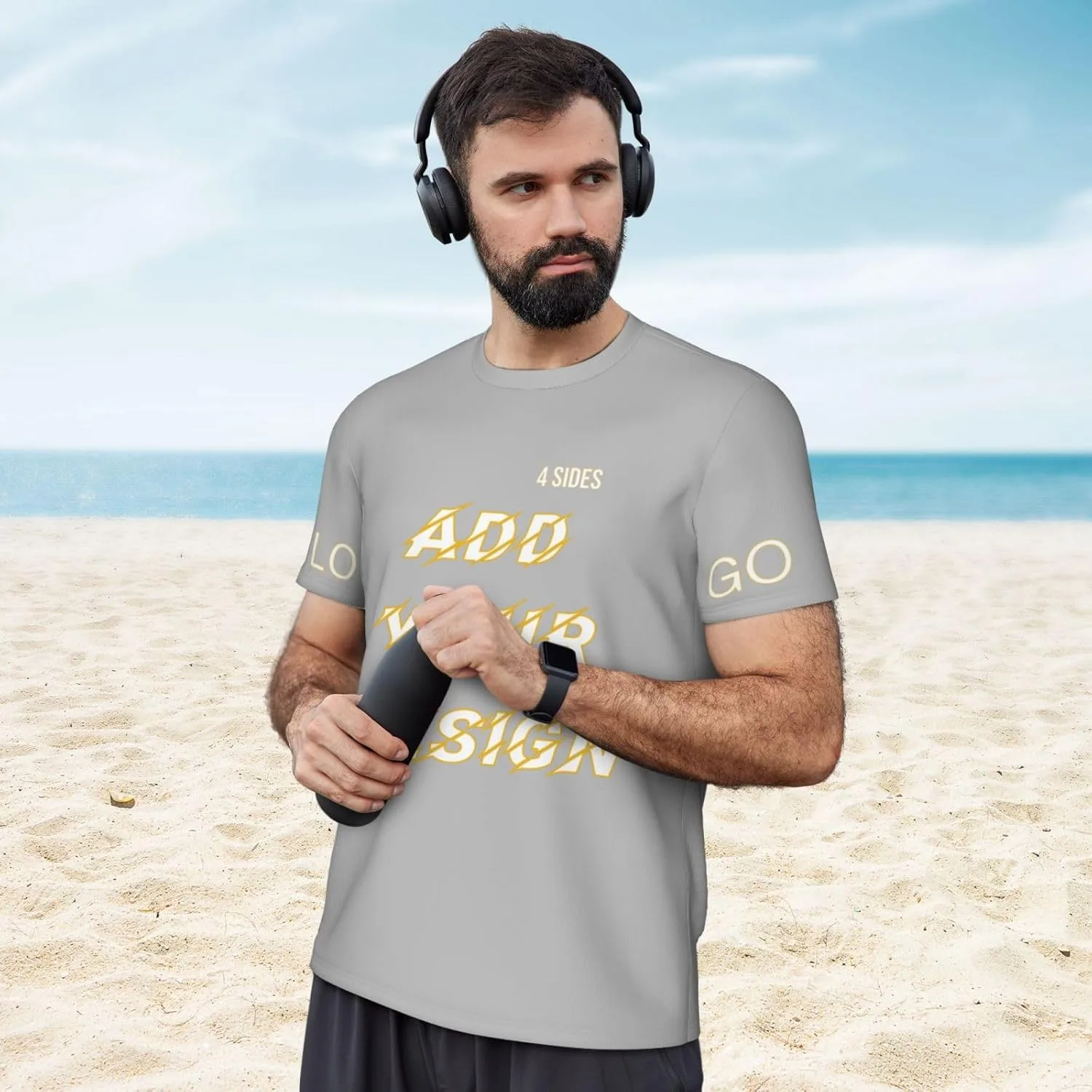 Футболка мужская Custom T Shirts с принтом на 4 сторонах — фото 3