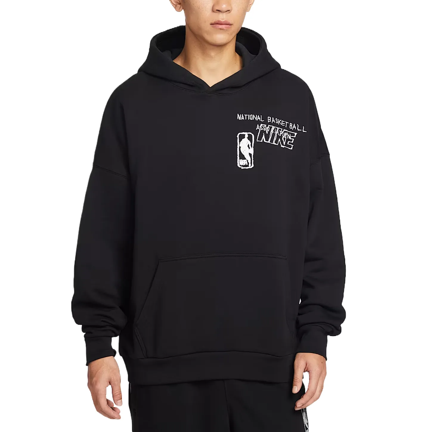 Nike Толстовка с капюшоном Club мужская, черный/свежий апельсин