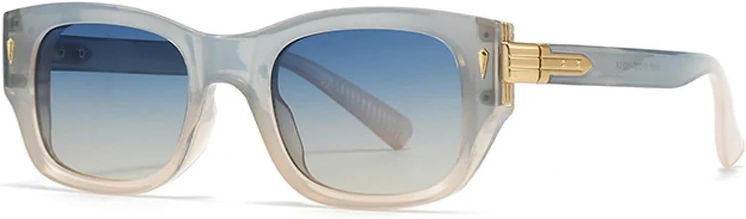 

Солнцезащитные очки «кошачий глаз» для женщин, двухцветные, в стиле ретро, ​​для мужчин, с заклепками, градиентные, с защитой от УФ-излучения UV400 UATXTAU, Blue Blue Tea