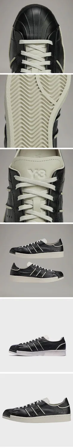Мужские чёрные низкие кроссовки Y-3 Superstar от Y-3 — фото 4