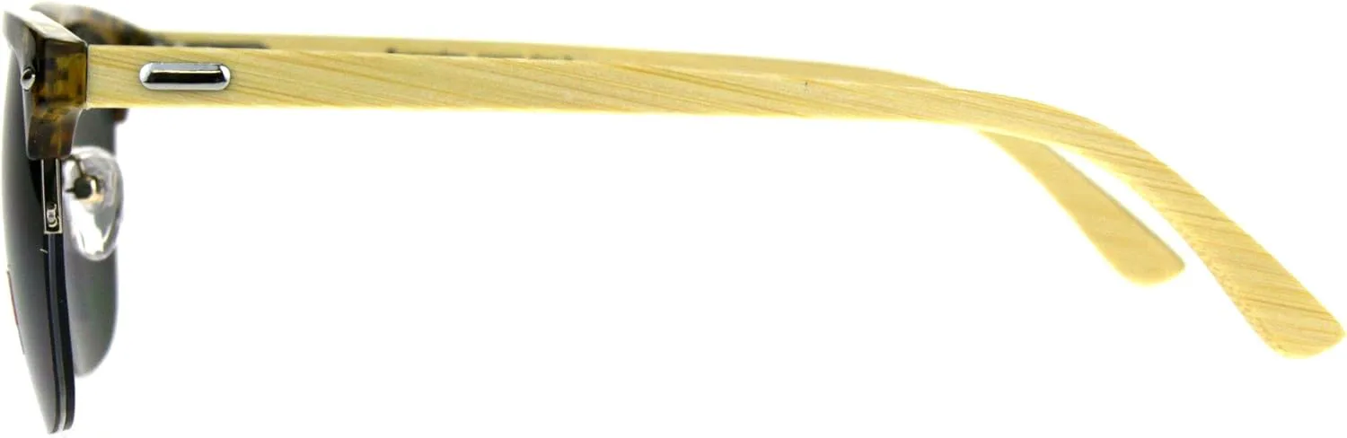 

Солнцезащитные очки с заушниками из натурального бамбукового дерева, квадратной оправой и роговым каркасом, дизайнерский стиль PASTL, Tortoise (Dark Green)