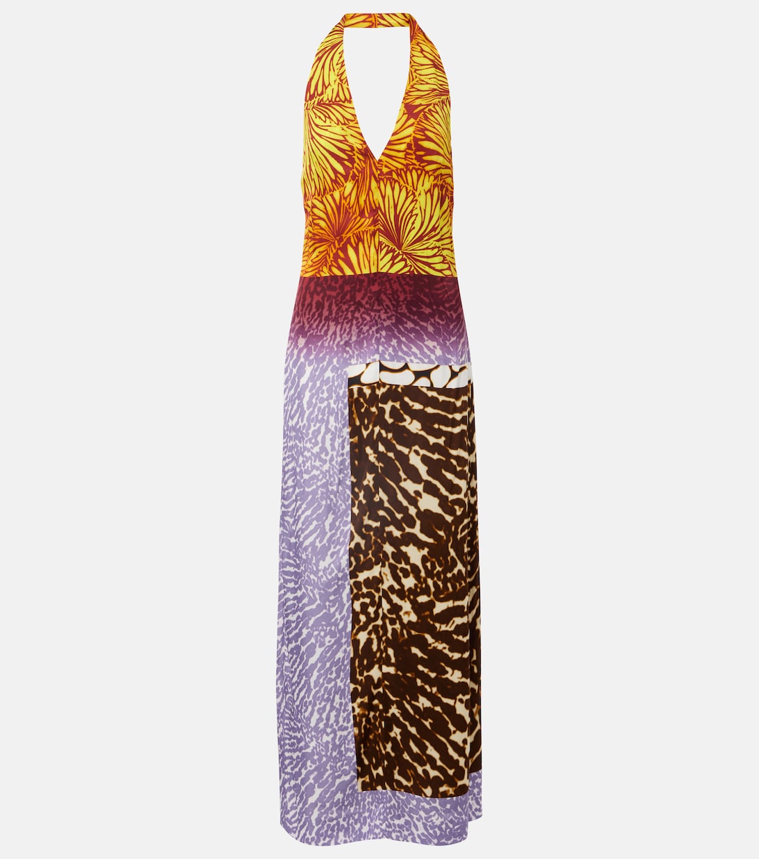 

Печатаное макси-платье на бретелях Dries Van Noten, разноцветный