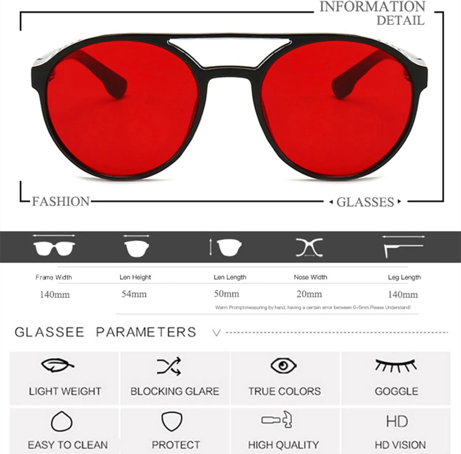 

Винтажные панк-солнцезащитные очки круглой формы для мужчин и женщин, в стиле стимпанк, модные, с защитой от УФ-излучения UV400 VFDHN, C4-matte Black-clear