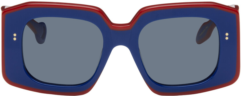 

SSENSE Эксклюзивные солнцезащитные очки с синей и красной оправой JW Anderson