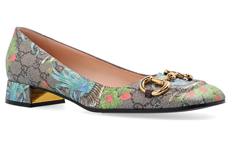 Туфли женские Gucci с принтом, серый — фото 3