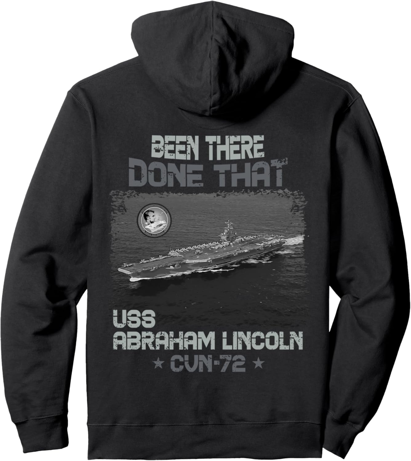 

Худи с изображением авианосца USS Abraham Lincoln CVN-72, армия США, черное Nuclear Powered Us Airplane Carrier