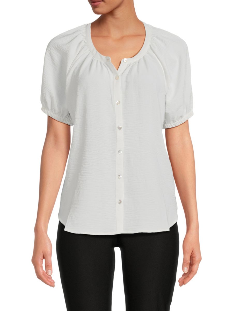 

Рубашка с рукавами-фонариками Bobeau, белый