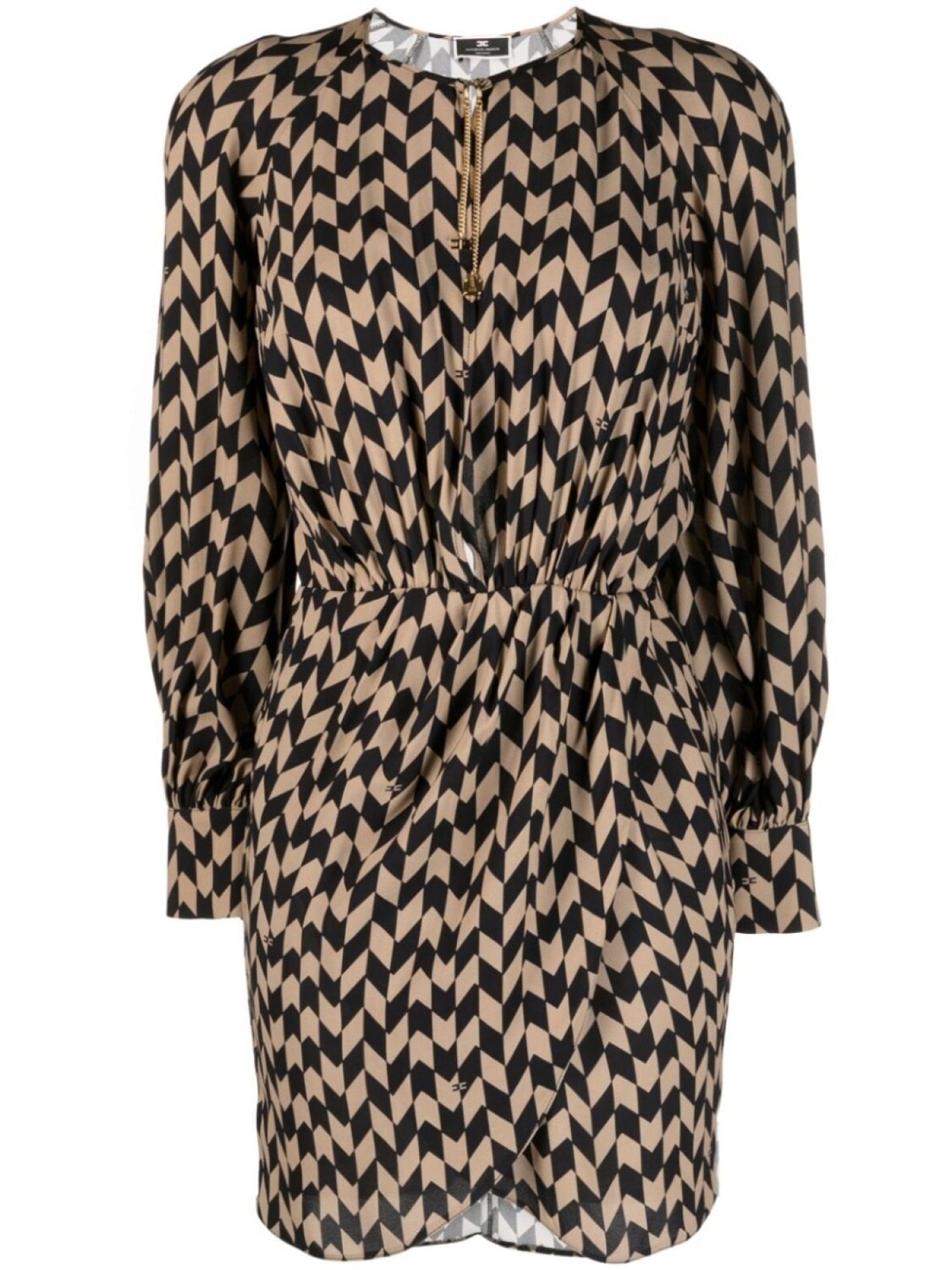

Elisabetta Franchi платье мини с узором в елочку, коричневый