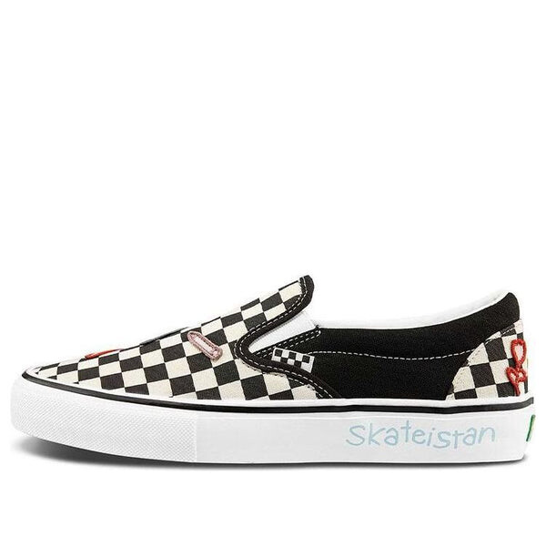 

Кроссовки skateistan x skate slip-on 'checkerboard' Vans, черный