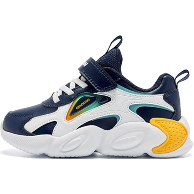 

QIAODAN Synthetic Leather Slip Resistant Abrasion Resistant Low top Kids Lifestyle Shoes Blue White