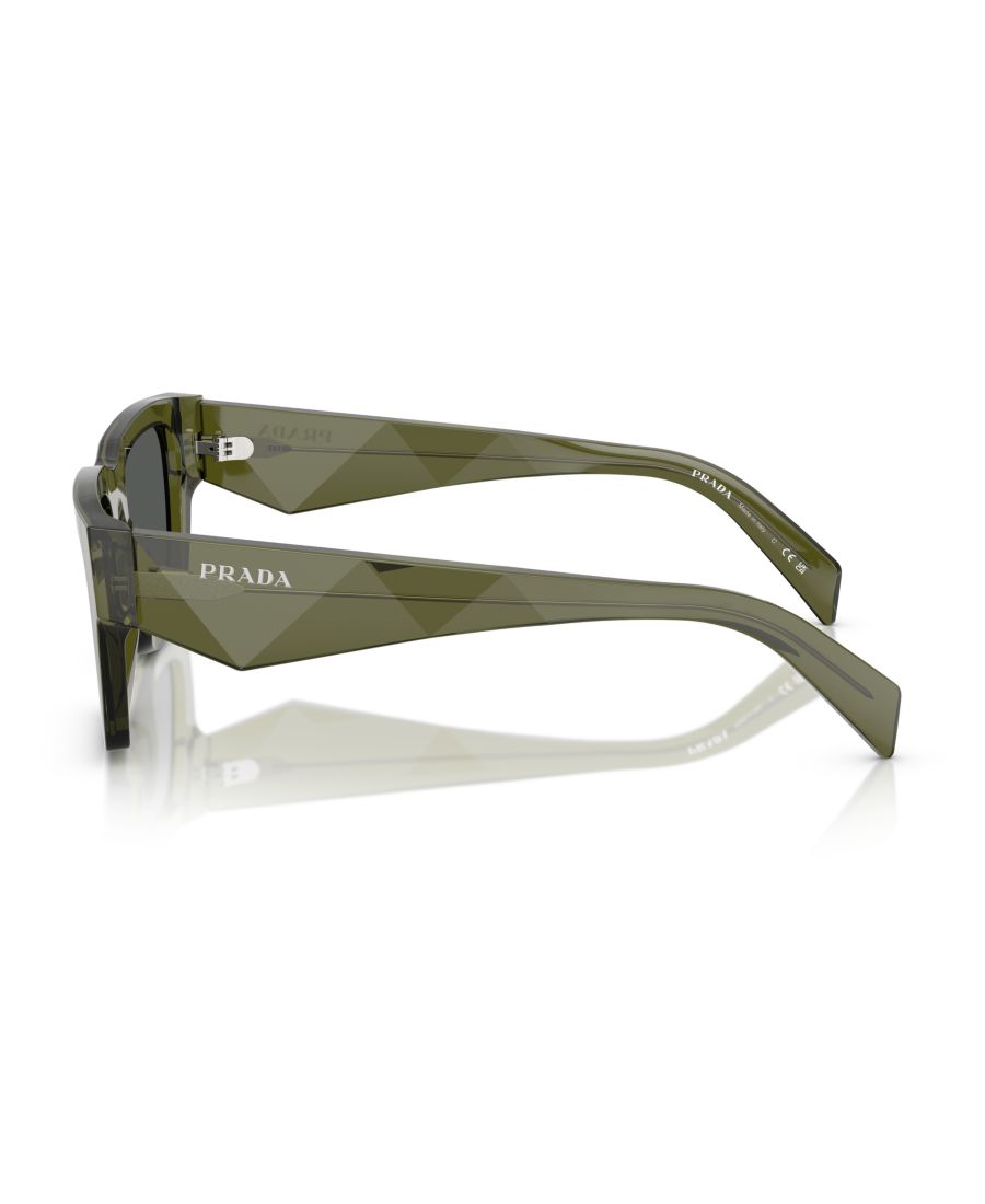 Мужские солнцезащитные очки большого размера, PR A06S PRADA, Transparent Military — фото 4