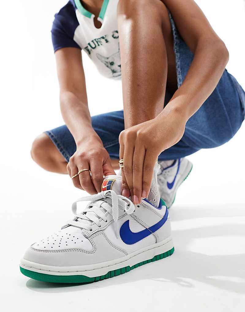 

Nike – Dunk Low – белые кроссовки с синими деталями, Синий, Nike – Dunk Low – белые кроссовки с синими деталями