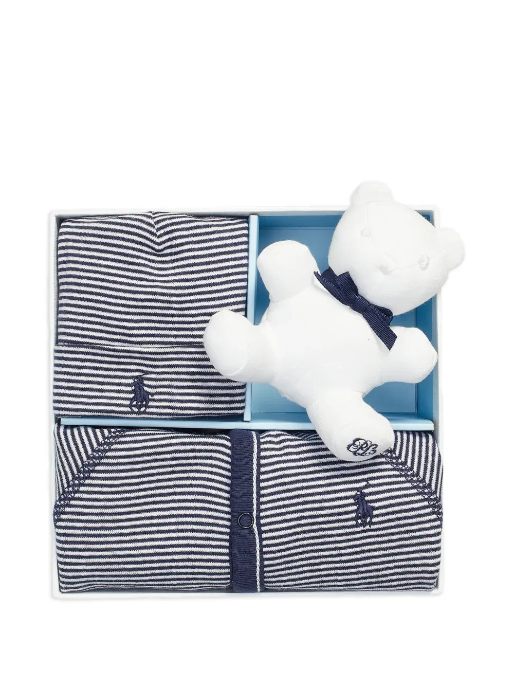 Полосатый комплект детской одежды Polo Ralph Lauren Kids, синий — фото 2