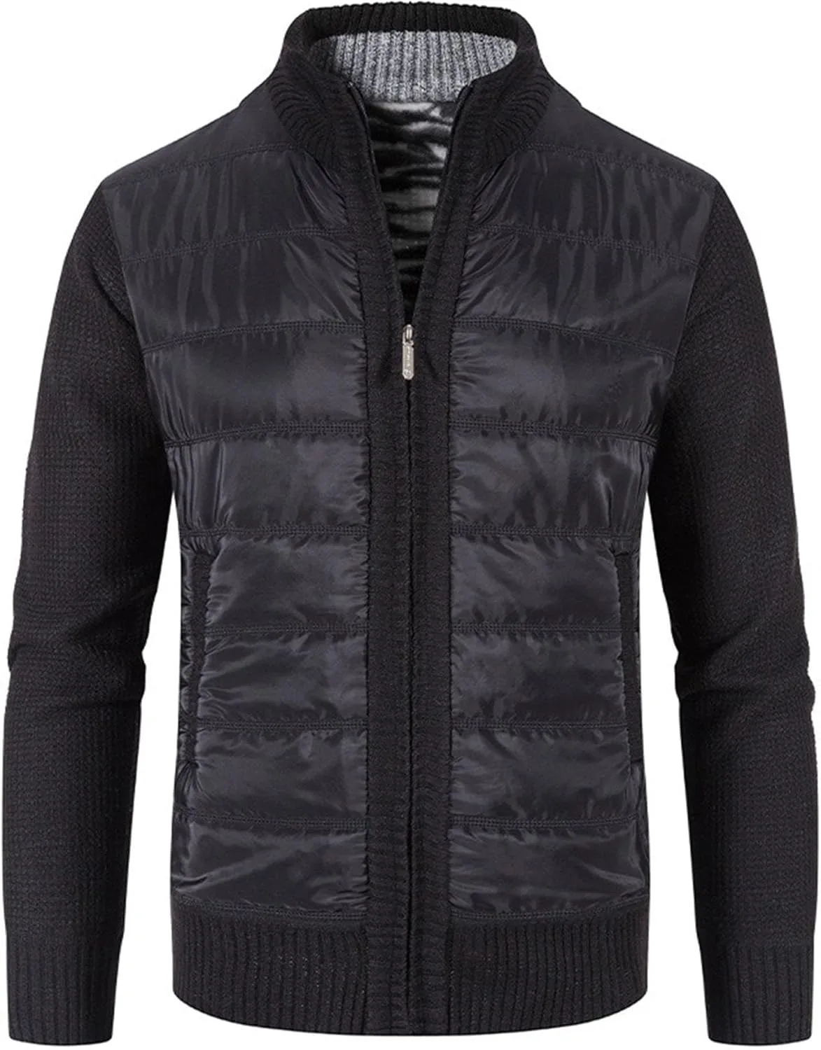 Мужской кардиган с воротником стойкой, slim fit, на молнии — фото 3
