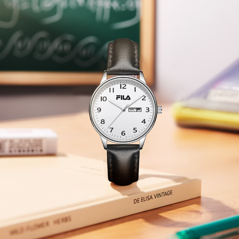 

Часы YOUTH кварцевые на кожаном ремне с белым циферблатом unisex FILA, [красный watch dial with красный strap]6634-106