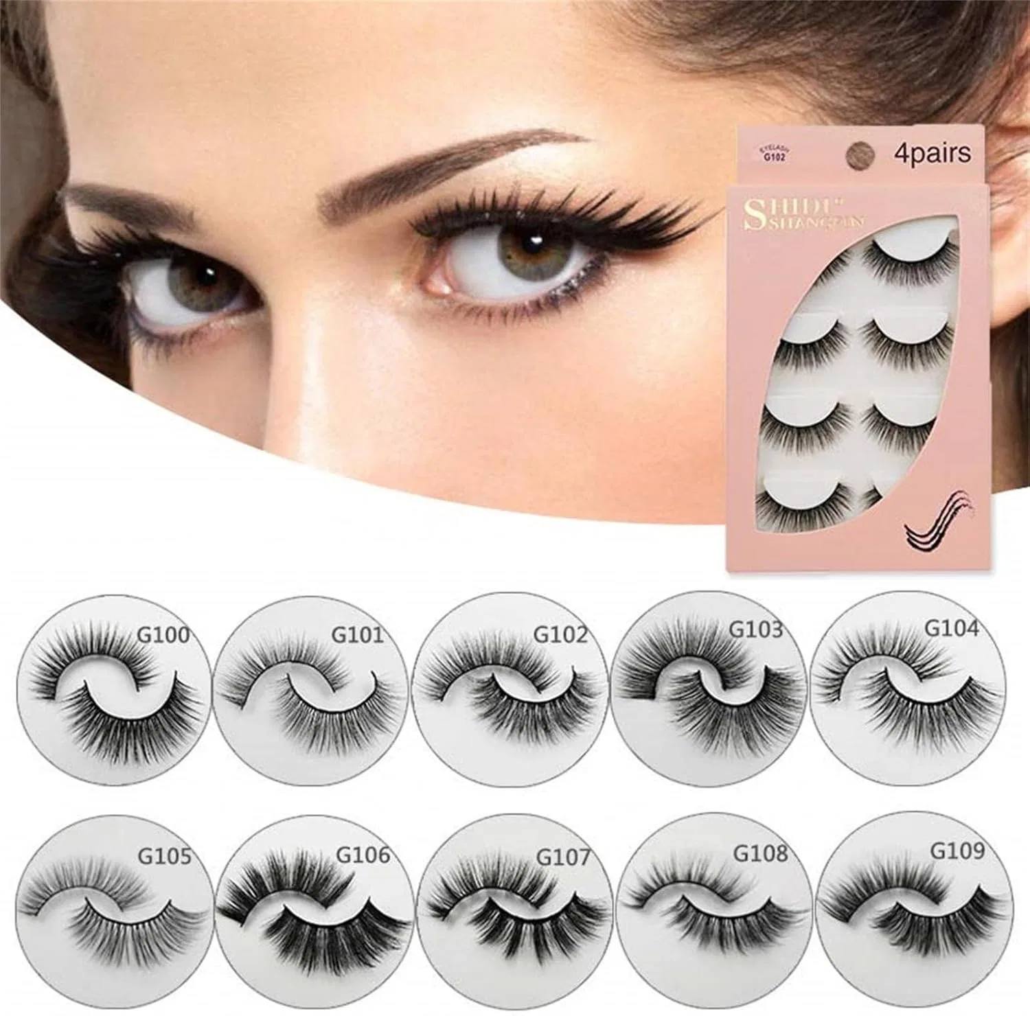 Накладные ресницы Natural 4 пары Foreted