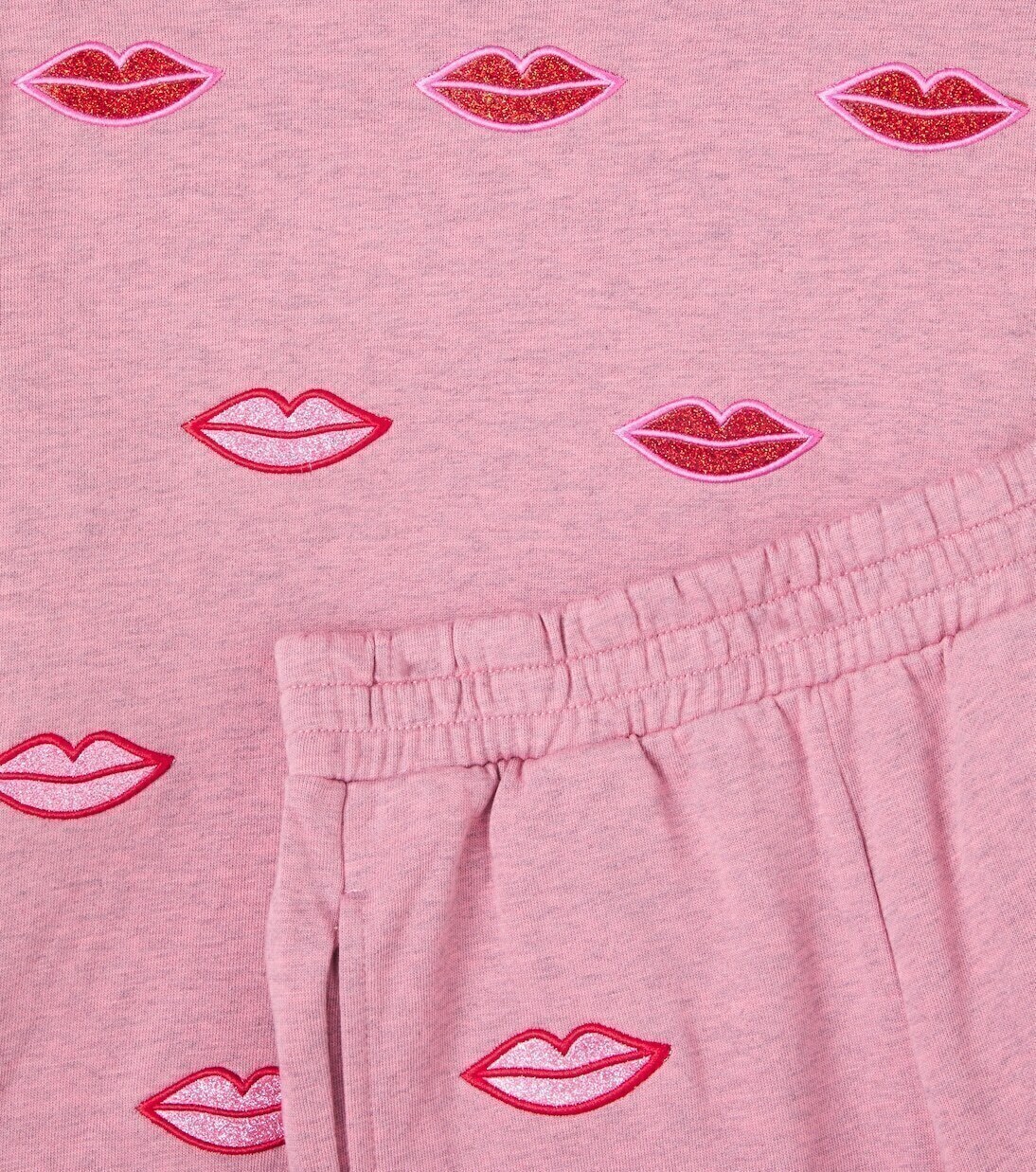 Комплект из хлопкового трикотажа и спортивных штанов Stella McCartney Kids, Rosa Melange — фото 2