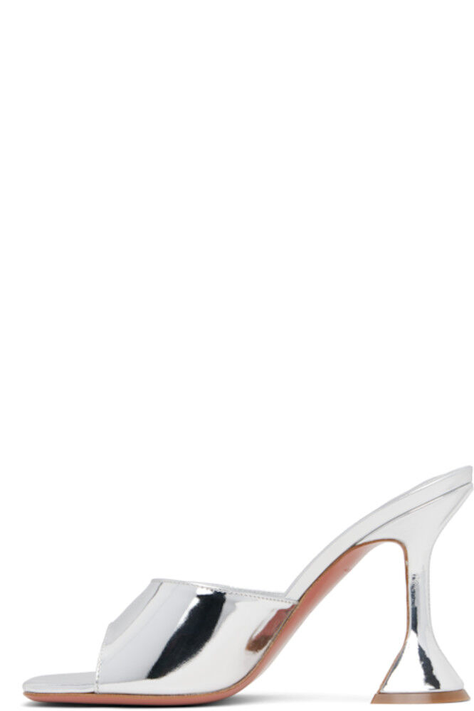 Эксклюзивные босоножки на каблуке SSENSE Silver Lupita Slipper 95 Amina Muaddi — фото 3