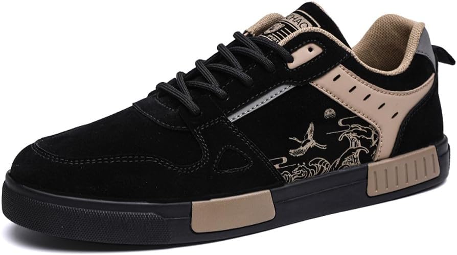 

Мужские замшевые кеды низкие повседневные для ходьбы и скейтборда Welrung, черный