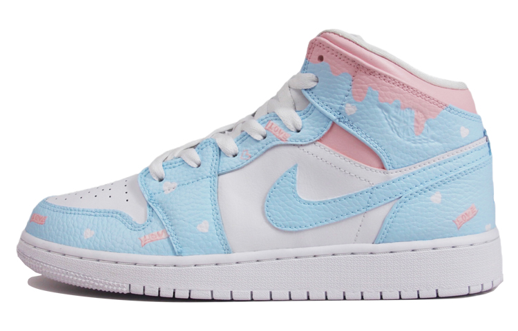 

Кроссовки Air Jordan 1 Vintage Basketball Shoes Men High-top White/Blue/Pink, голубой, Синий, Кроссовки Air Jordan 1 Vintage Basketball Shoes Men High-top White/Blue/Pink, голубой