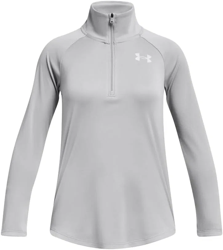 Худи на молнии для девочек Under Armour Tech Graphic Half Zip, серый