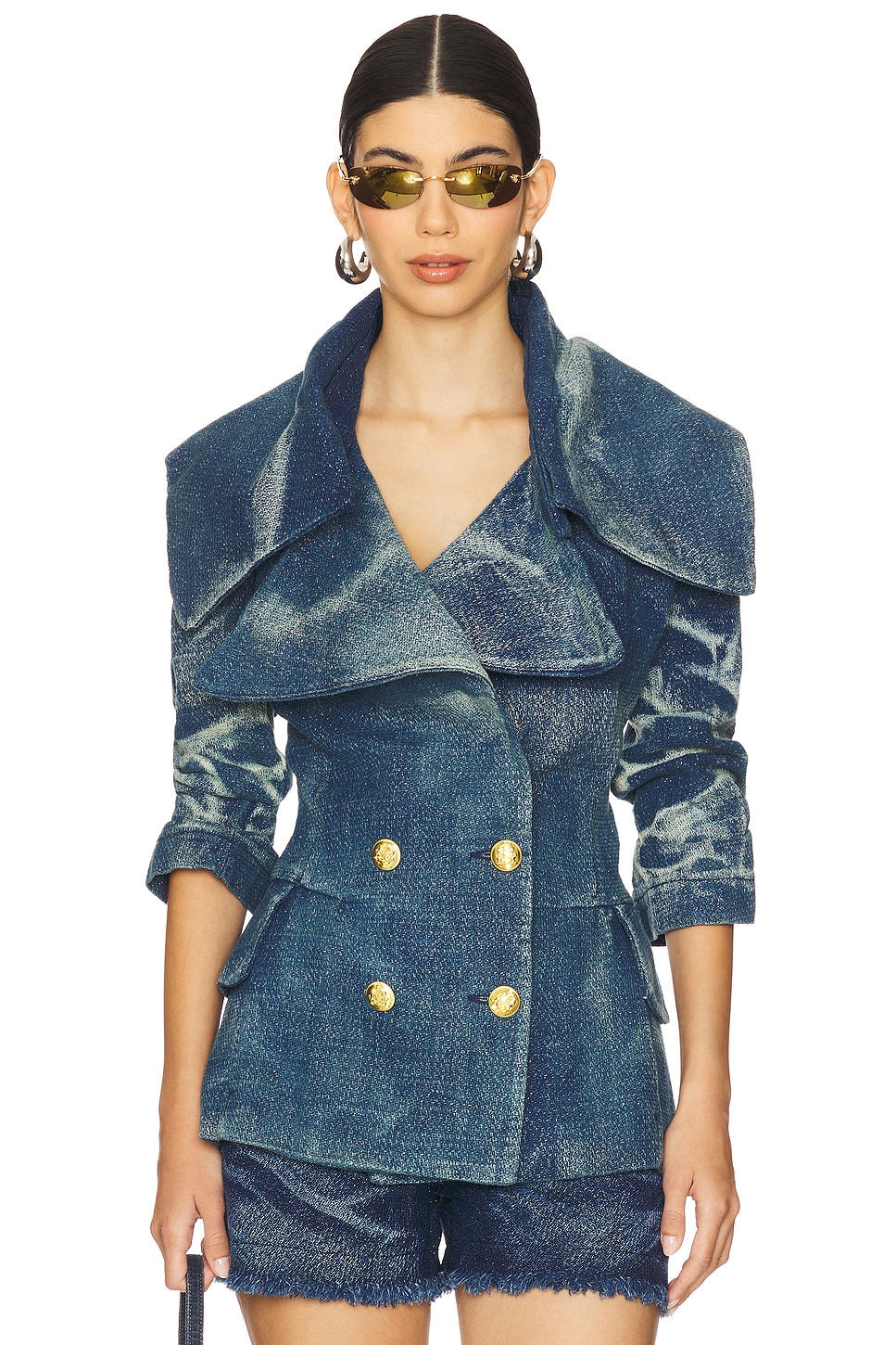 

Пиджак с большим воротником Masha Popova, sparkly blue