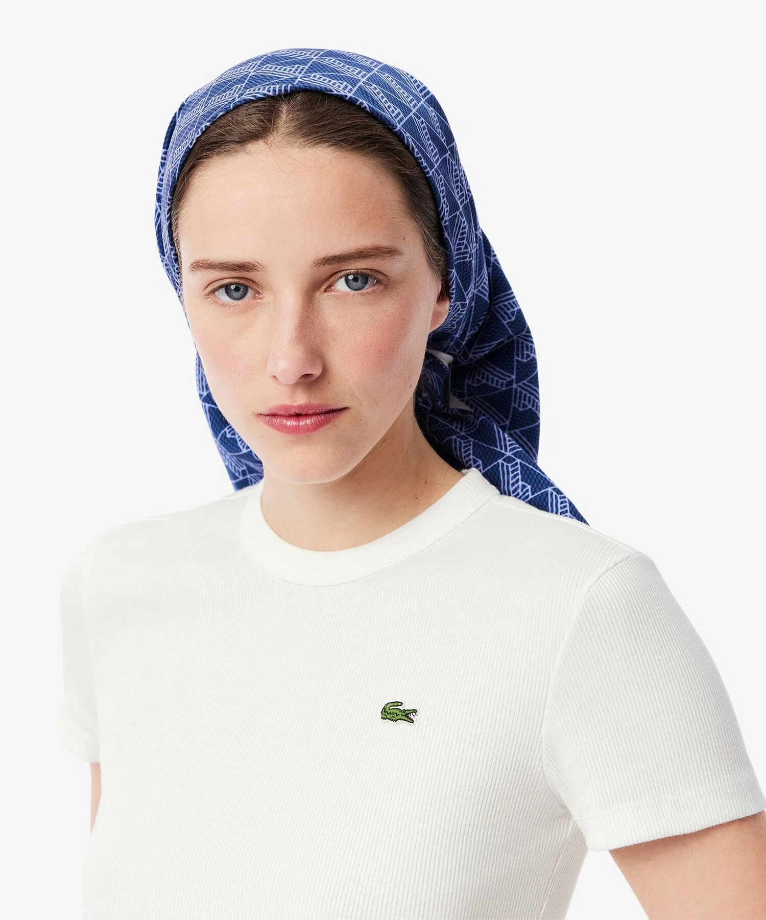 Футболка LACOSTE Slim Fit, женская, белая — фото 4