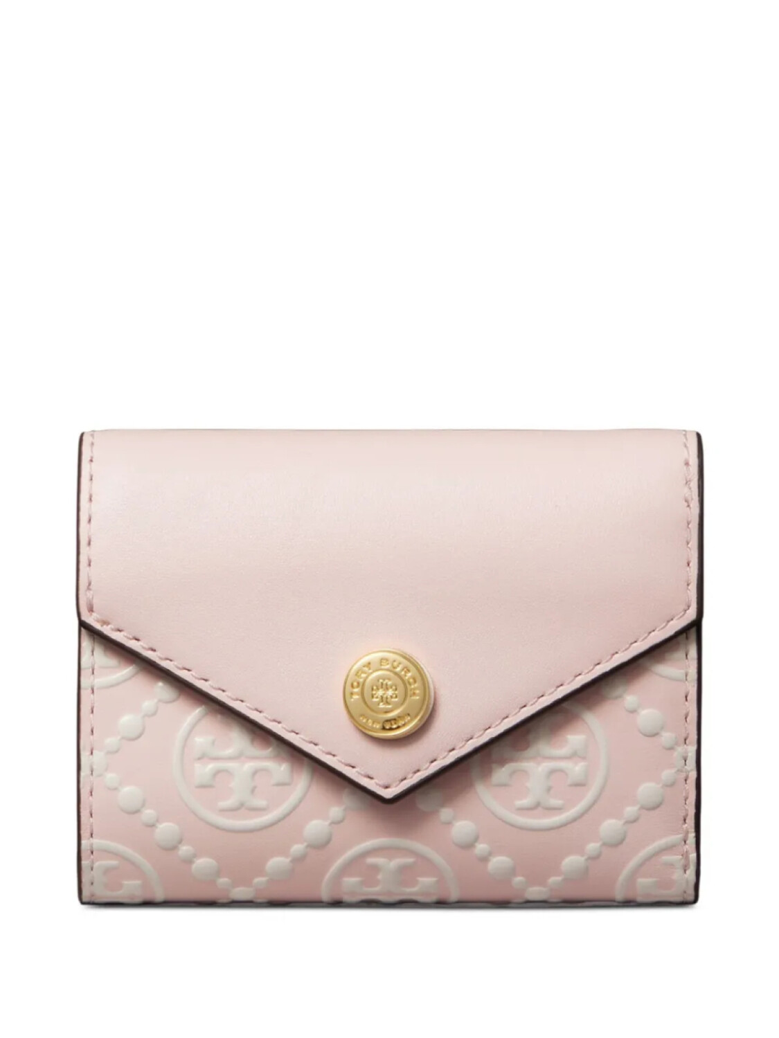 

Tory Burch кошелек-конверт с монограммой, розовый