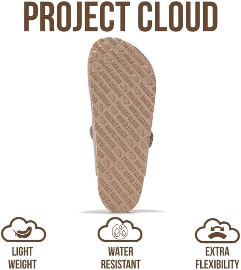 Мужские сабо Project Cloud - 100 натуральная кожа полного слоя, сабо с мемори-пеной для мужчин, поддержка свода стопы, пробковая стелька, противоскользящая подошва (Brooklyn), песочный — фото 4