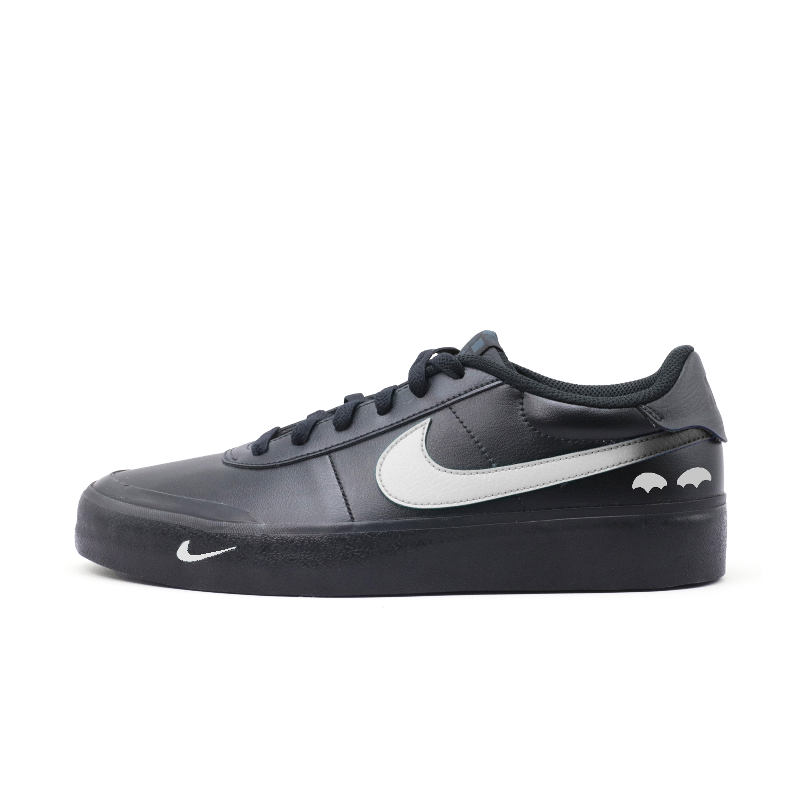 

Nike Кроссовки для скейтбординга Court Shot Dark Wing, износостойкие, низкие, черные, мужские