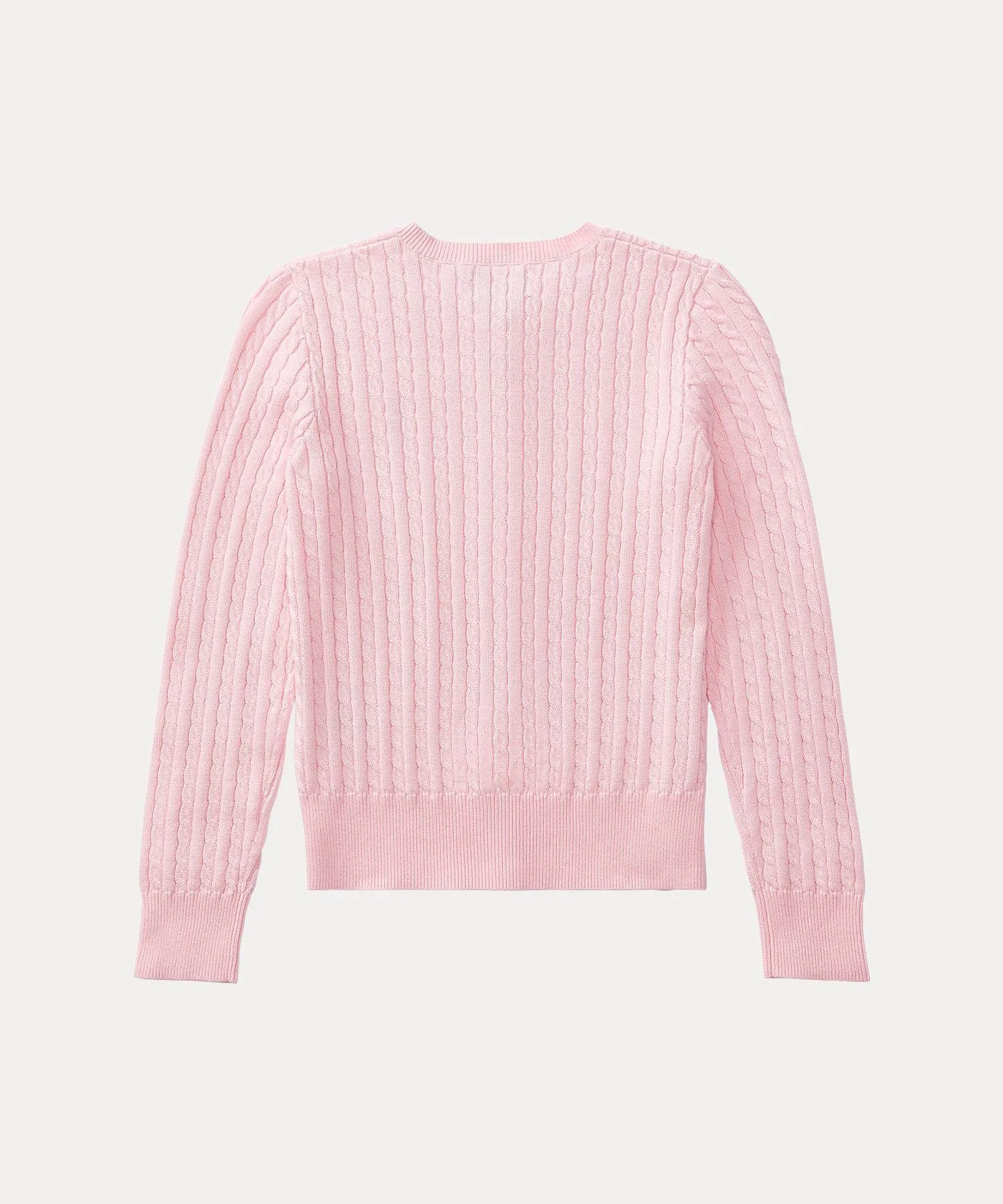 (Девочки 7-16 лет) Мини-кардиган из хлопка с косами Polo Ralph Lauren, 650 Pink — фото 2