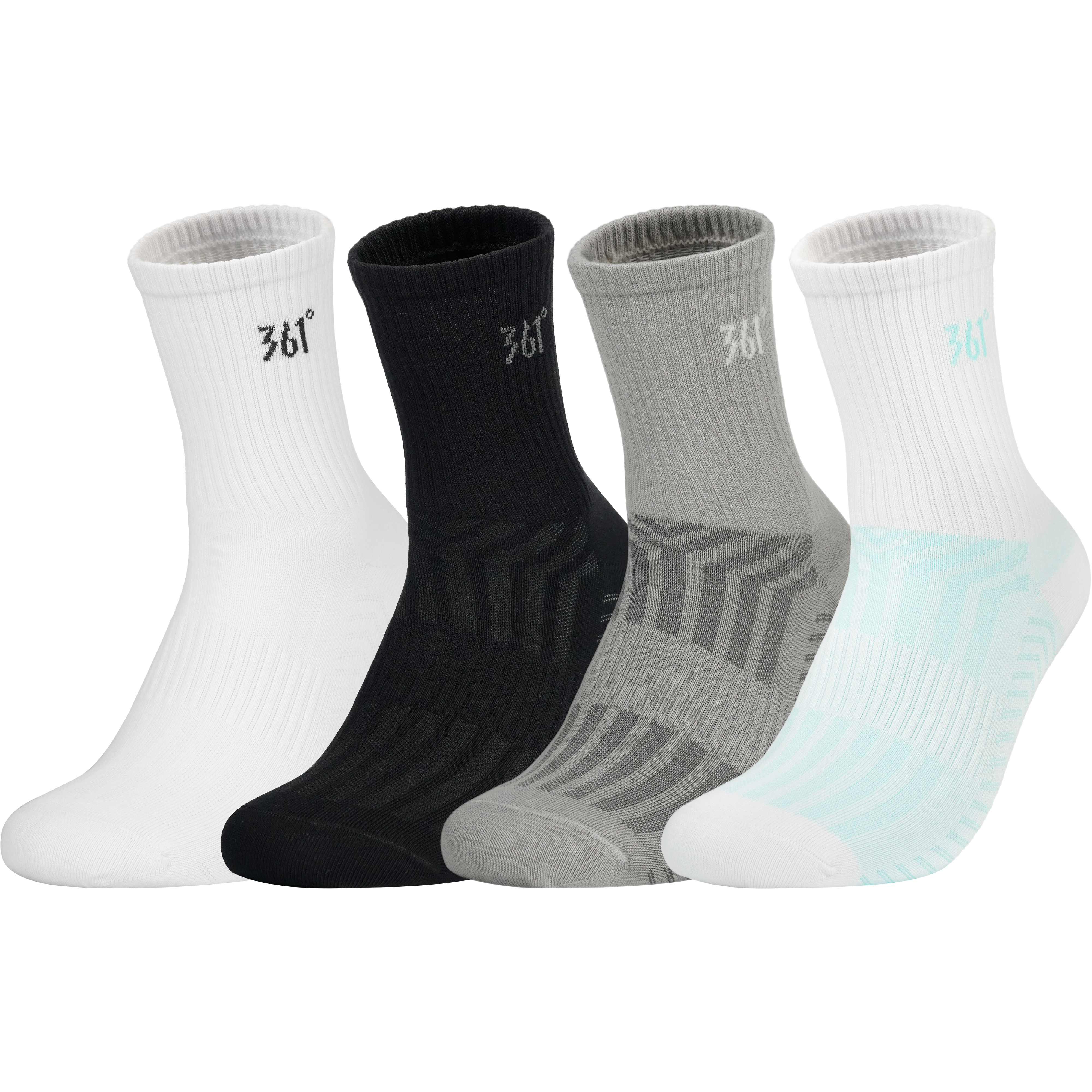 

Набор унисекс носков Crew 361°, белый+черный+серый+синий