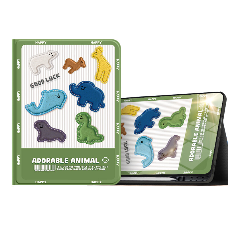 

Super Mouse Плоский защитный чехол, Diagonal weaving animal green