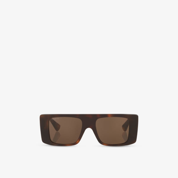 

GG1888S квадратные ацетатные солнцезащитные очки Gucci, коричневый
