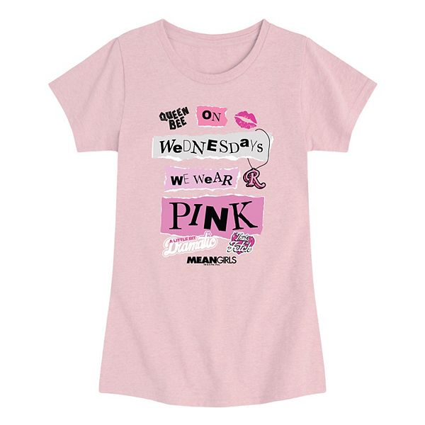 

Футболка с принтом "Mean Girls on Wednesdays we wear pink" для девочек 7-16 лет Licensed Character, Heather Pink